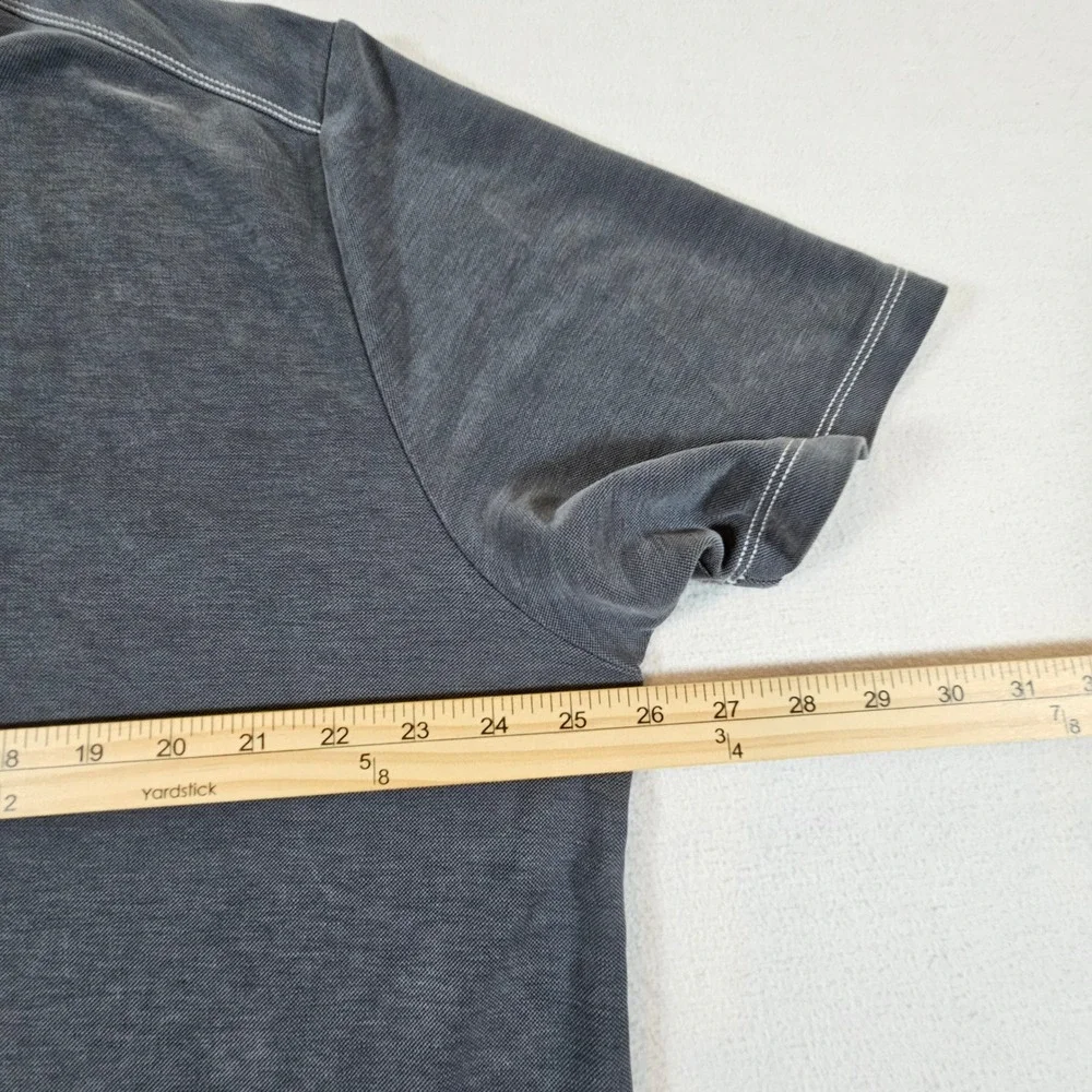 Tommy Bahama Polo Shirt Mens XXL Gray Tencel Blend Short‎ Sleeve Contrast Stitch